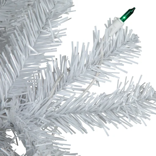 Northlight 4 And 4.5 Feet Tall>4' Pre-Lit White Artificial Christmas Tree, Green Lights