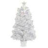Northlight Fiber Optic Trees>3' Pre-Lit White Fiber Optic Artificial Christmas Tree, Warm White Lights