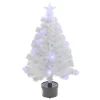 Northlight Fiber Optic Trees>3' Pre-Lit White Fiber Optic Artificial Christmas Tree, White Lights