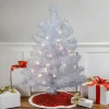 Northlight 2.5 Feet Tall And Smaller>2' Pre-Lit White Iridescent Pine Artificial Christmas Tree - Clear Lights