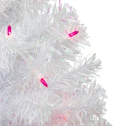 Northlight 2.5 Feet Tall And Smaller></noscript>2' Pre-Lit White Iridescent Pine Artificial Christmas Tree - Pink Lights