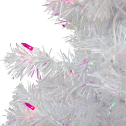 Northlight 2.5 Feet Tall And Smaller></noscript>2' Pre-Lit White Iridescent Pine Artificial Christmas Tree - Pink Lights