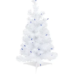 Northlight 2.5 Feet Tall And Smaller>2' Pre-Lit White Iridescent Pine Artificial Christmas Tree - Blue Lights