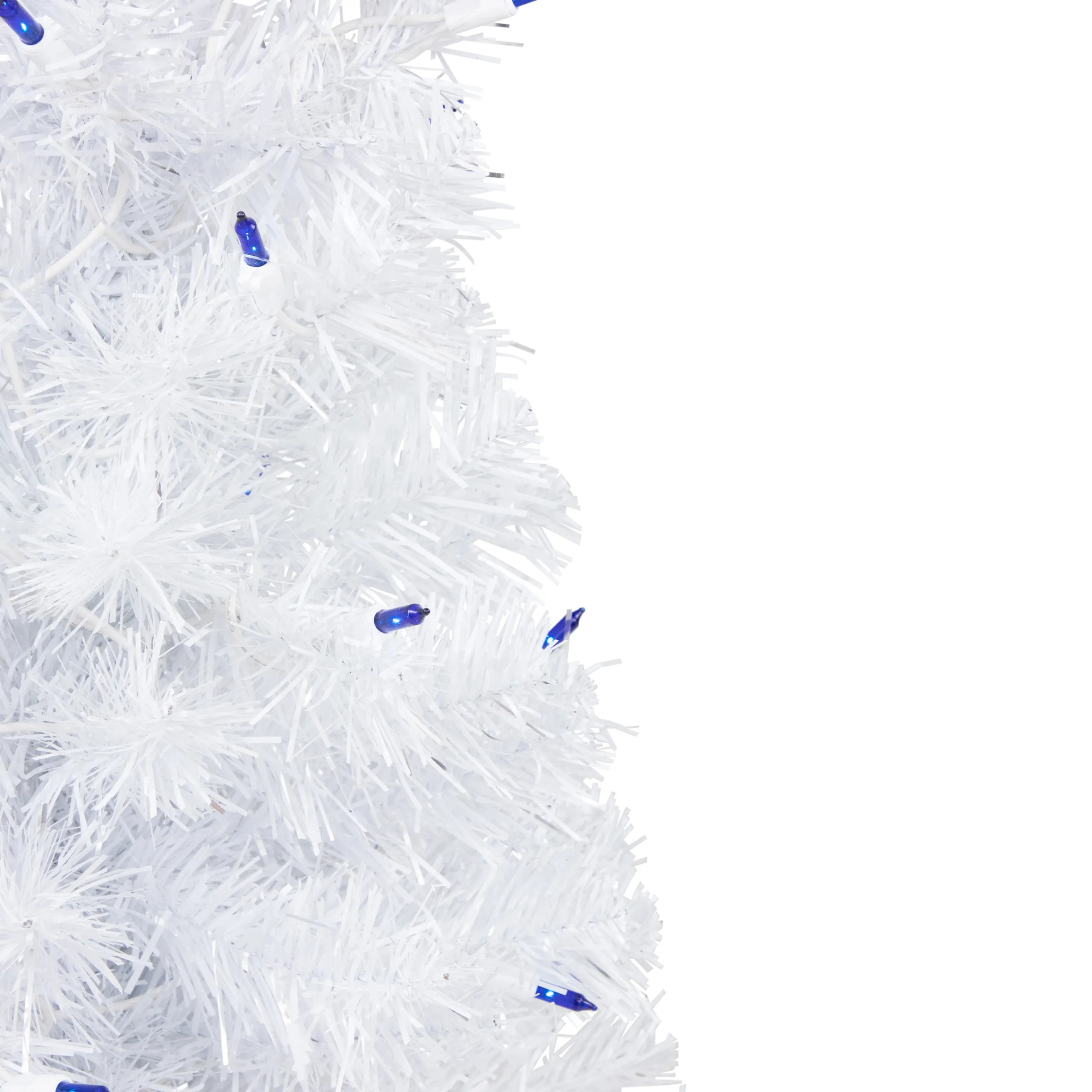 Northlight 2.5 Feet Tall And Smaller>2' Pre-Lit White Iridescent Pine Artificial Christmas Tree - Blue Lights