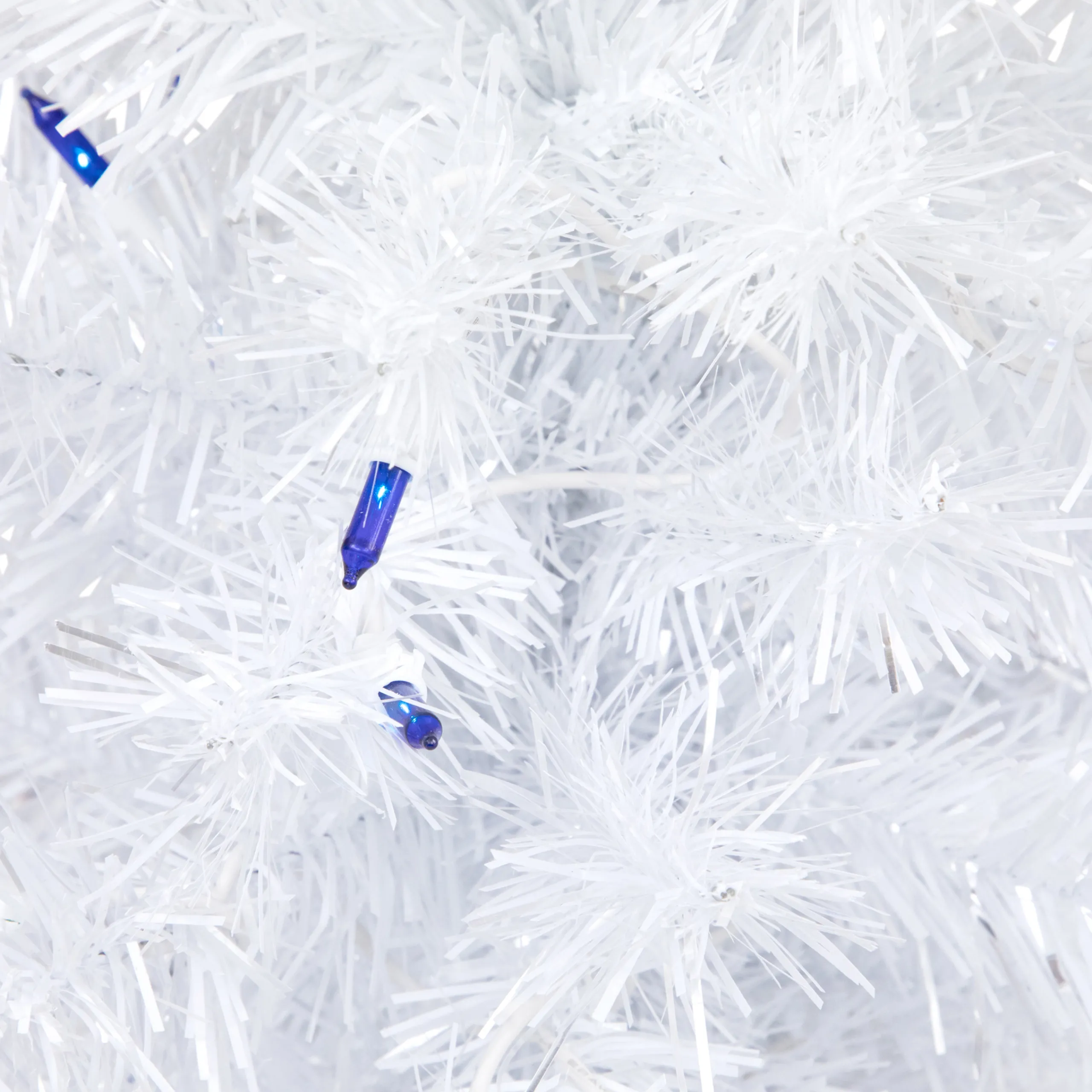 Northlight 2.5 Feet Tall And Smaller>2' Pre-Lit White Iridescent Pine Artificial Christmas Tree - Blue Lights