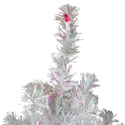 Northlight 4 And 4.5 Feet Tall></noscript>4' Pre-Lit White Iridescent Pine Artificial Christmas Tree - Pink Lights