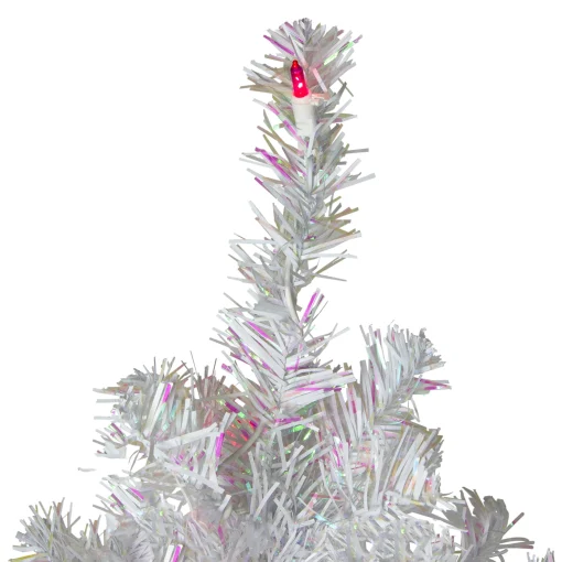 Northlight 4 And 4.5 Feet Tall>4' Pre-Lit White Iridescent Pine Artificial Christmas Tree - Pink Lights