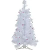 Northlight 2.5 Feet Tall And Smaller>2' Pre-Lit White Iridescent Pine Artificial Christmas Tree - Purple Lights