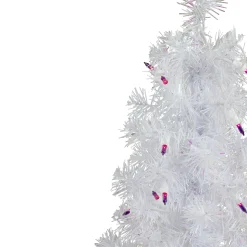 Northlight 2.5 Feet Tall And Smaller></noscript>2' Pre-Lit White Iridescent Pine Artificial Christmas Tree - Purple Lights