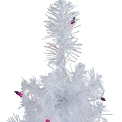Northlight 2.5 Feet Tall And Smaller></noscript>2' Pre-Lit White Iridescent Pine Artificial Christmas Tree - Purple Lights