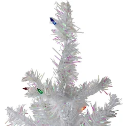 Northlight 4 And 4.5 Feet Tall></noscript>4' Pre-Lit White Iridescent Pine Artificial Christmas Tree - Multi Lights