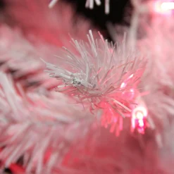 Northlight 3 And 3.5 Feet Tall>3' Pre-Lit White Iridescent Pine Artificial Christmas Tree - Pink Lights