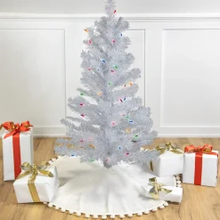 Northlight 3 And 3.5 Feet Tall>3' Pre-Lit White Iridescent Pine Artificial Christmas Tree - Multi Lights