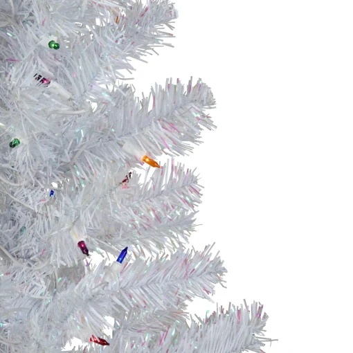 Northlight 3 And 3.5 Feet Tall>3' Pre-Lit White Iridescent Pine Artificial Christmas Tree - Multi Lights