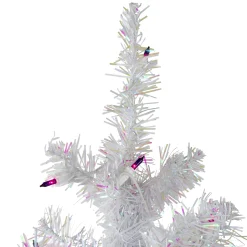 Northlight 4 And 4.5 Feet Tall></noscript>4' Pre-Lit White Iridescent Pine Artificial Christmas Tree - Purple Lights