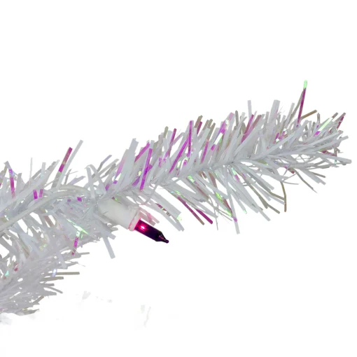 Northlight 4 And 4.5 Feet Tall>4' Pre-Lit White Iridescent Pine Artificial Christmas Tree - Purple Lights