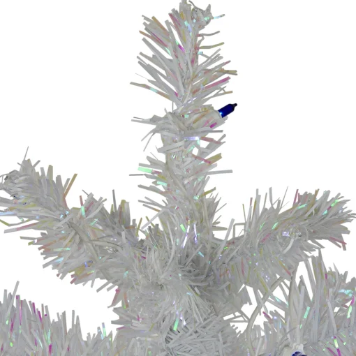 Northlight 3 And 3.5 Feet Tall>3' Pre-Lit White Medium Pine Artificial Christmas Tree - Blue Lights