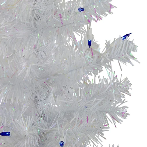 Northlight 3 And 3.5 Feet Tall>3' Pre-Lit White Medium Pine Artificial Christmas Tree - Blue Lights