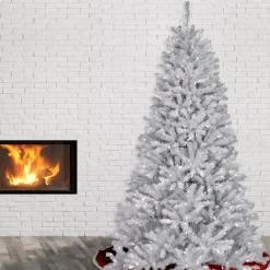 National Tree Company White Trees></noscript>7' Pre-Lit White North Valley Spruce Artificial Christmas Tree, Clear Lights