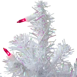 Northlight White Trees></noscript>2' Pre-Lit White Pine Slim Artificial Christmas Tree - Pink Lights