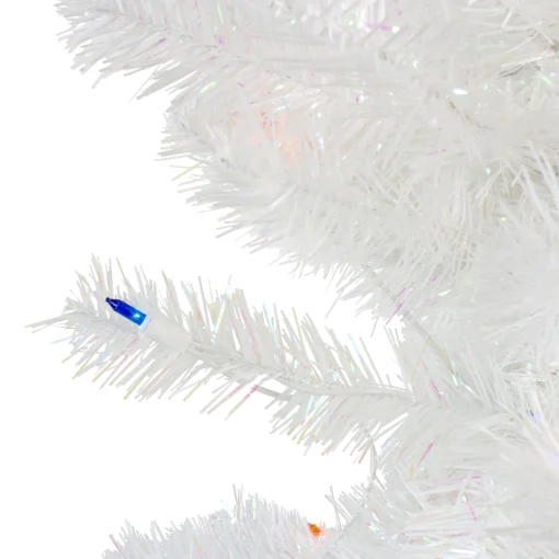 Northlight 4 And 4.5 Feet Tall>4' Pre-Lit White Pine Slim Artificial Christmas Tree - Multi Lights