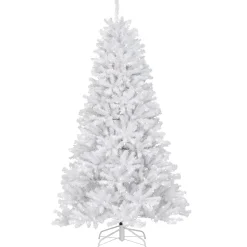 National Tree Company White Trees>7.5' Pre-Lit White Slim North Valley Spruce Artificial Christmas Tree, Clear Lights