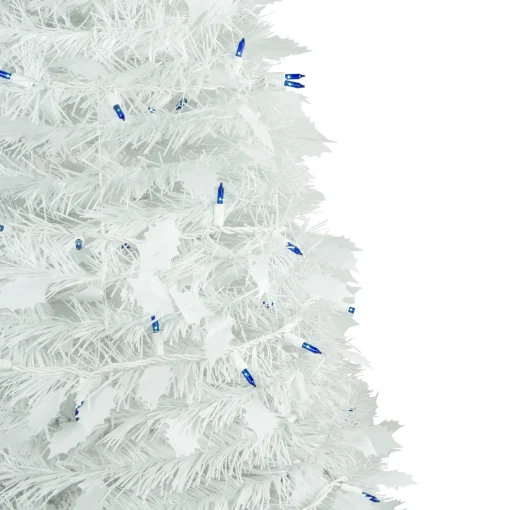 Northlight Pop Up Trees>4' Pre-Lit White Tinsel Pop-Up Artificial Christmas Tree, Blue Lights