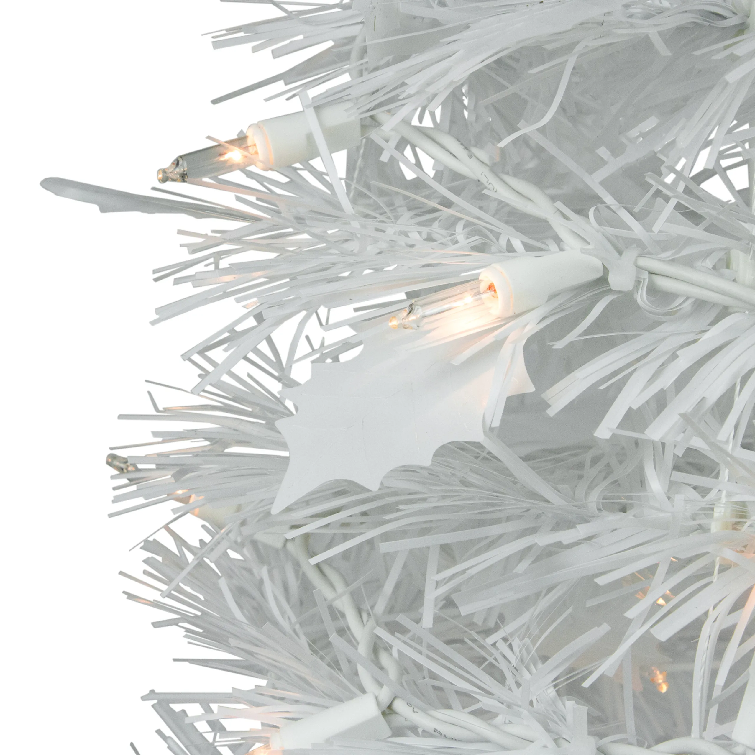 Northlight Pop Up Trees>4' Pre-Lit White Tinsel Pop-Up Artificial Christmas Tree, Clear Lights