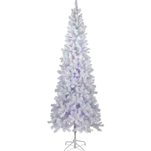 Northlight 7 And 7.5 Feet Tall>7.5' Pre-Lit White Winston Pine Artificial Christmas Tree, Multi Led Lights