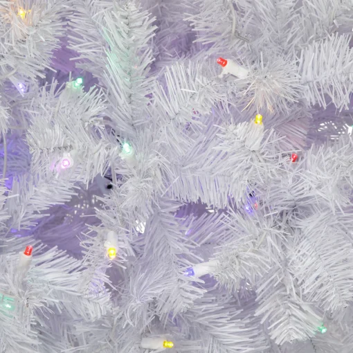 Northlight 7 And 7.5 Feet Tall>7.5' Pre-Lit White Winston Pine Artificial Christmas Tree, Multi Led Lights