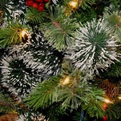 Pre-Lit Teardrops*National Tree Company 36" Pre-Lit Wintry Pine Artificial Christmas Slim Teardrop Swag, Warm White Led Lights