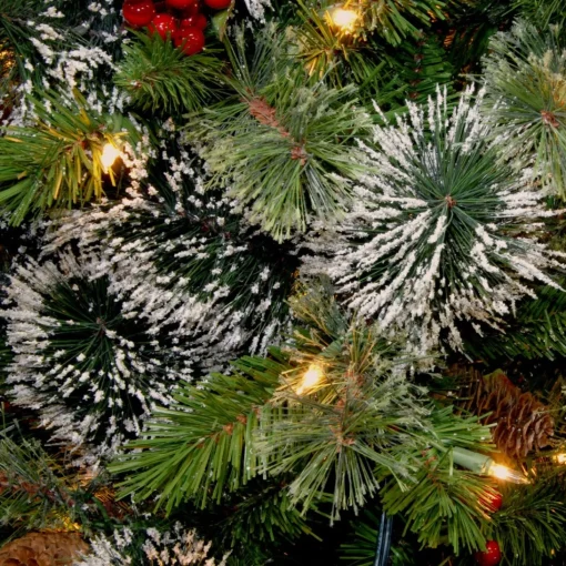 Pre-Lit Teardrops*National Tree Company 36" Pre-Lit Wintry Pine Artificial Christmas Slim Teardrop Swag, Warm White Led Lights
