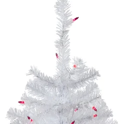 Northlight 2.5 Feet Tall And Smaller></noscript>2' Pre-Lit Woodbury White Pine Slim Artificial Christmas Tree, Pink Lights