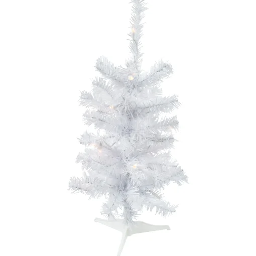 Northlight 2.5 Feet Tall And Smaller>2' Pre-Lit Woodbury White Pine Slim Artificial Christmas Tree, Clear Lights