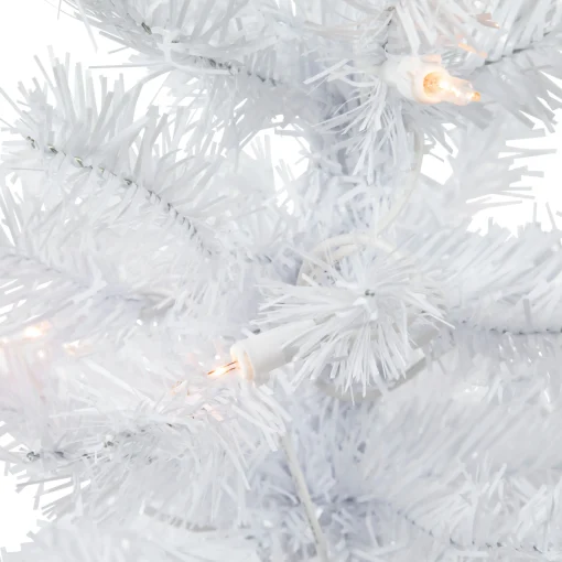 Northlight 2.5 Feet Tall And Smaller>2' Pre-Lit Woodbury White Pine Slim Artificial Christmas Tree, Clear Lights