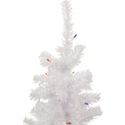 Northlight 3 And 3.5 Feet Tall></noscript>3' Pre-Lit Woodbury White Pine Slim Artificial Christmas Tree, Multi Lights