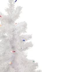 Northlight 3 And 3.5 Feet Tall></noscript>3' Pre-Lit Woodbury White Pine Slim Artificial Christmas Tree, Multi Lights