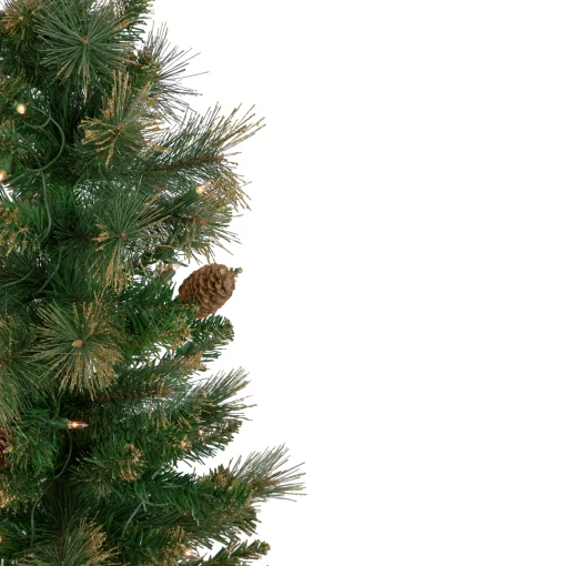 Northlight 4 And 4.5 Feet Tall>4.5' Pre-Lit Yorkshire Pine Pencil Artificial Christmas Tree, Clear Lights