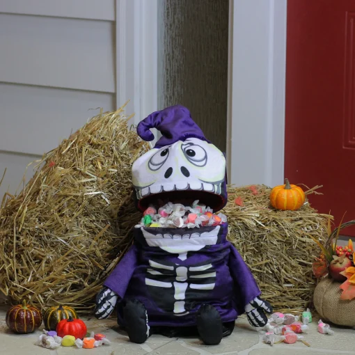 Northlight 24" Purple And Black Skeleton Unisex Child Halloween Trick Or Treat Bag Costume Accessory - One Size