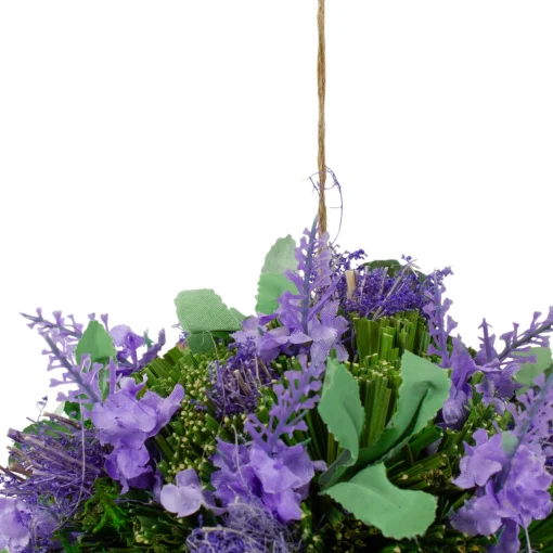 Northlight 7" Purple And Green Floral Inspired Hanging Foliage Ball
