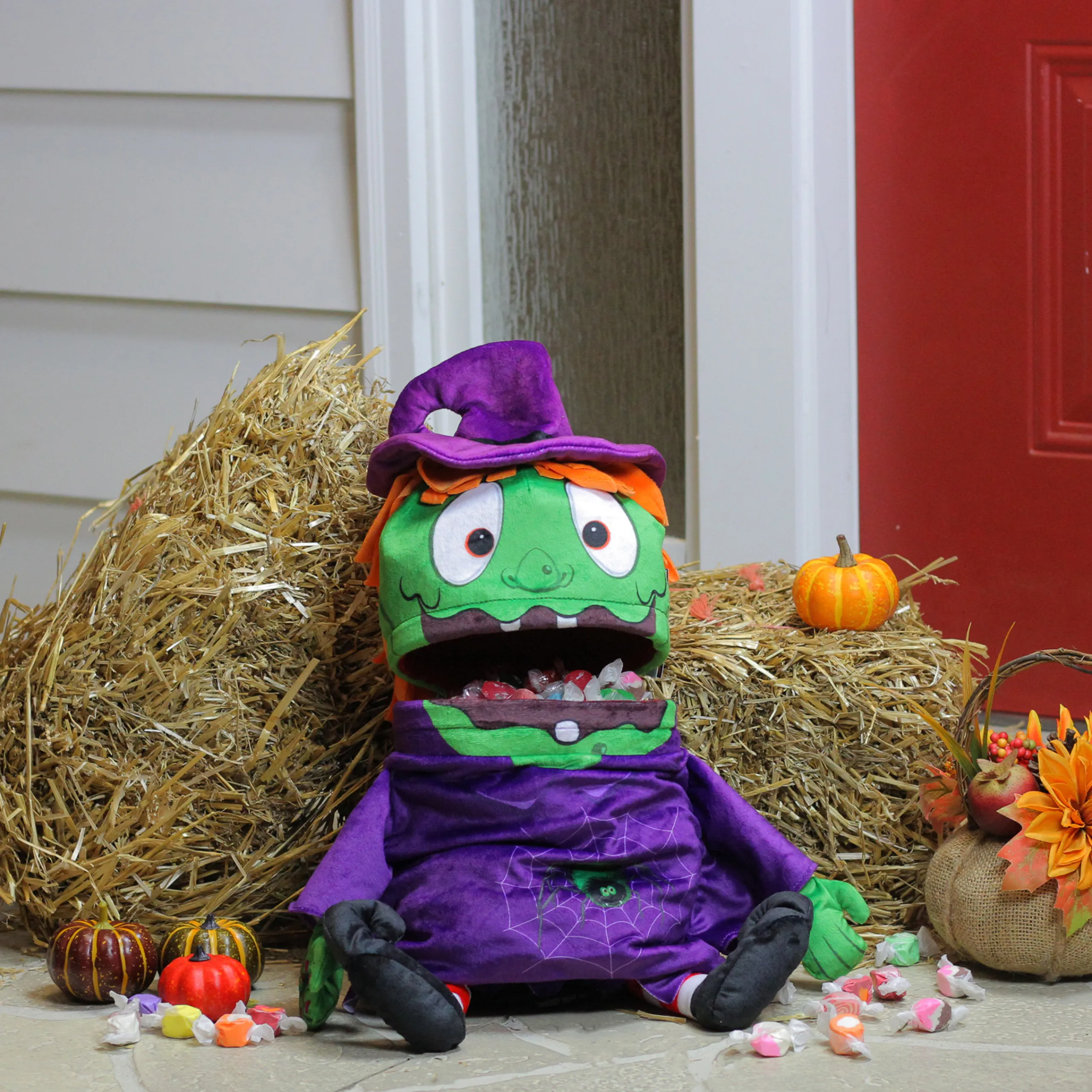 Northlight 23" Purple And Green Witch Unisex Child Trick Or Treat Halloween Bag Costume Accessory