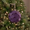 Northlight Balls>7" Purple Flower Glitter Petal Shatterproof Ball Christmas Ornament