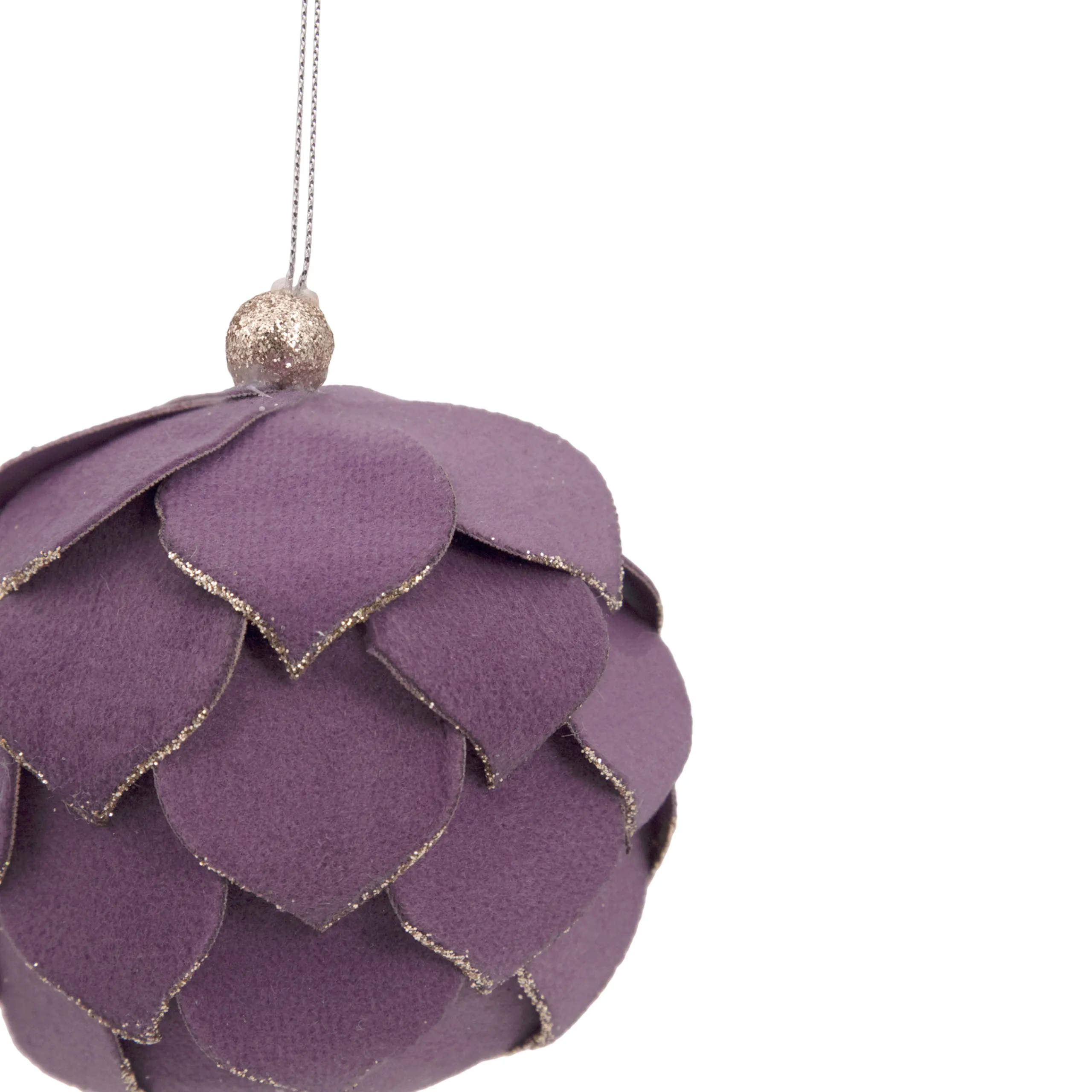 Northlight Balls>7" Purple Flower Glitter Petal Shatterproof Ball Christmas Ornament