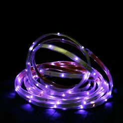 CC Christmas Decor 18' Purple Led Outdoor Christmas Linear Tape Lighting - White Finish