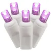 Vickerman 100 Purple Led Wide Angle Christmas Lights - 34 Ft White Wire