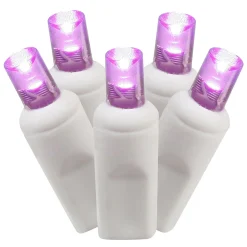 Vickerman 100 Purple Led Wide Angle Christmas Lights - 34 Ft White Wire