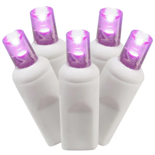 Vickerman 100 Purple Led Wide Angle Christmas Lights - 34 Ft White Wire