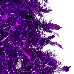 Northlight Pop Up Trees></noscript>4' Purple Tinsel Pop-Up Artificial Christmas Tree, Unlit