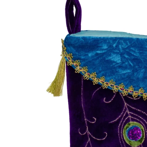 Stockings*Northlight 19" Purple Velvet Regal Peacock Embroidered Feather Christmas Stocking With Gold Tassel