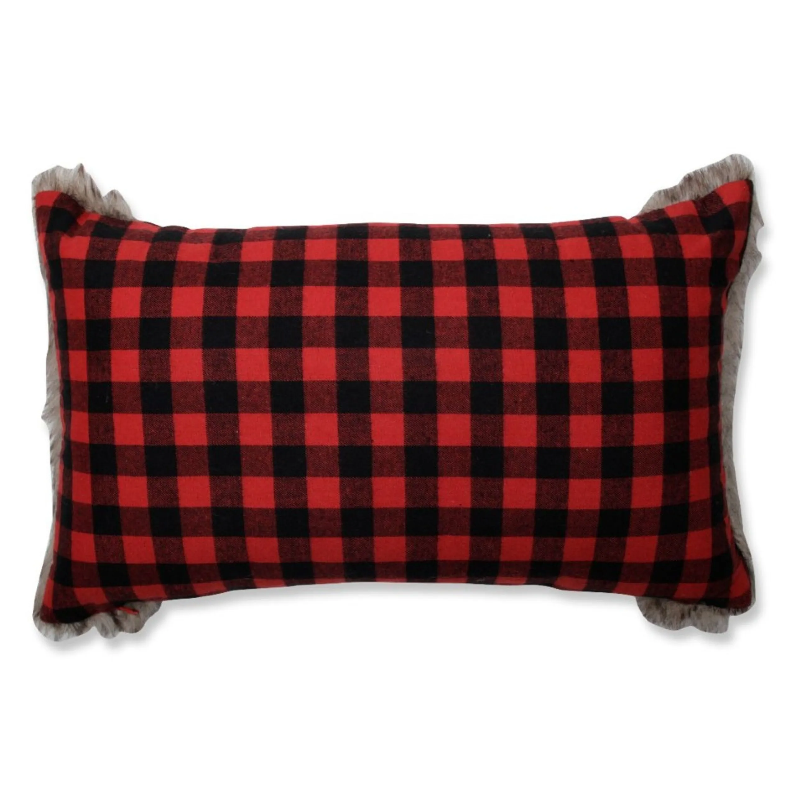 Pillows & Throws*CC Home Furnishings 20" Red And Black Buffalo Plaid Snowman Rectangular Throw Pillow